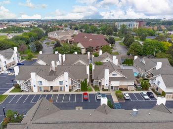 Large building with a parking lot